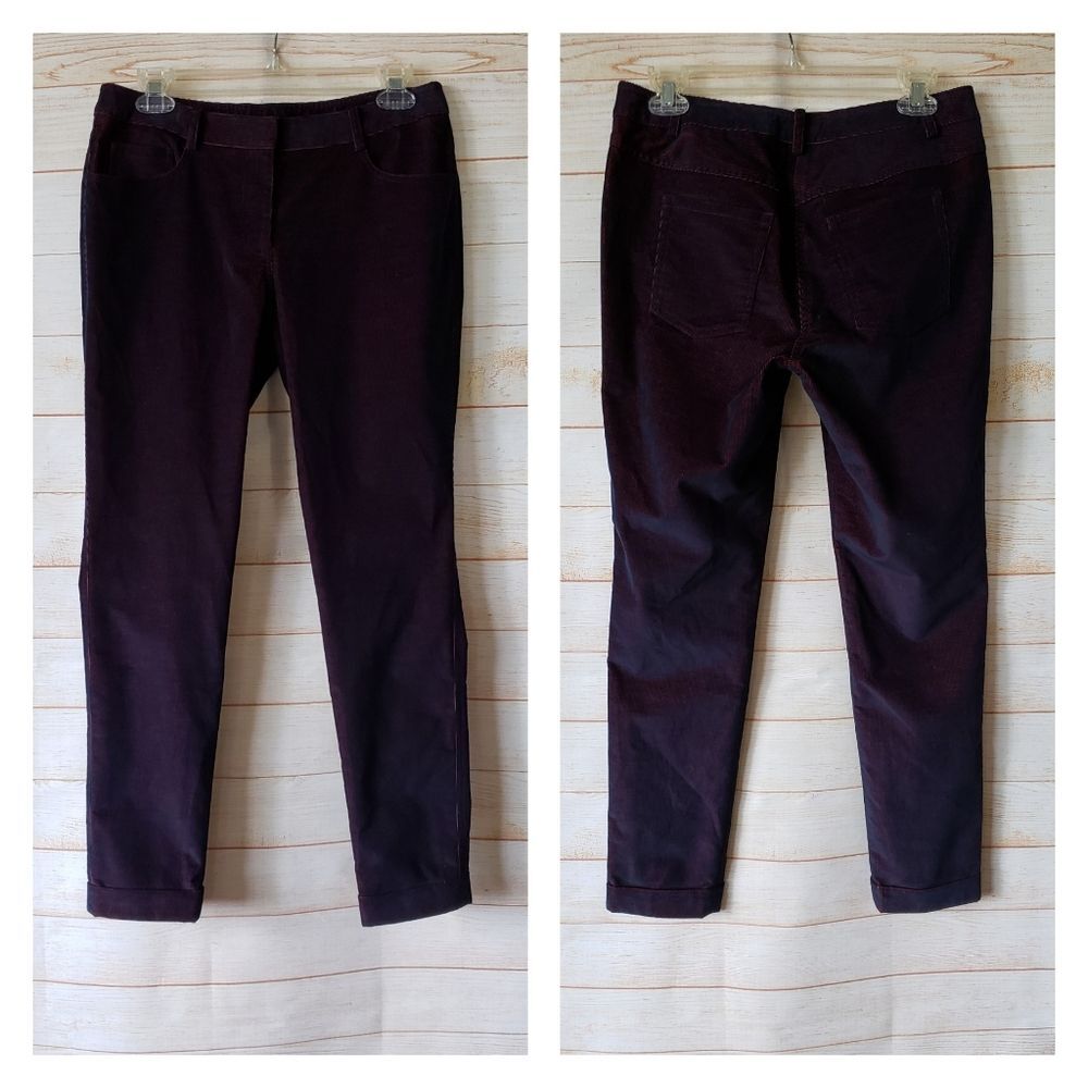 Rebecca Minkoff Corduroy Two Tone Straight Leg Pants Women's Purple